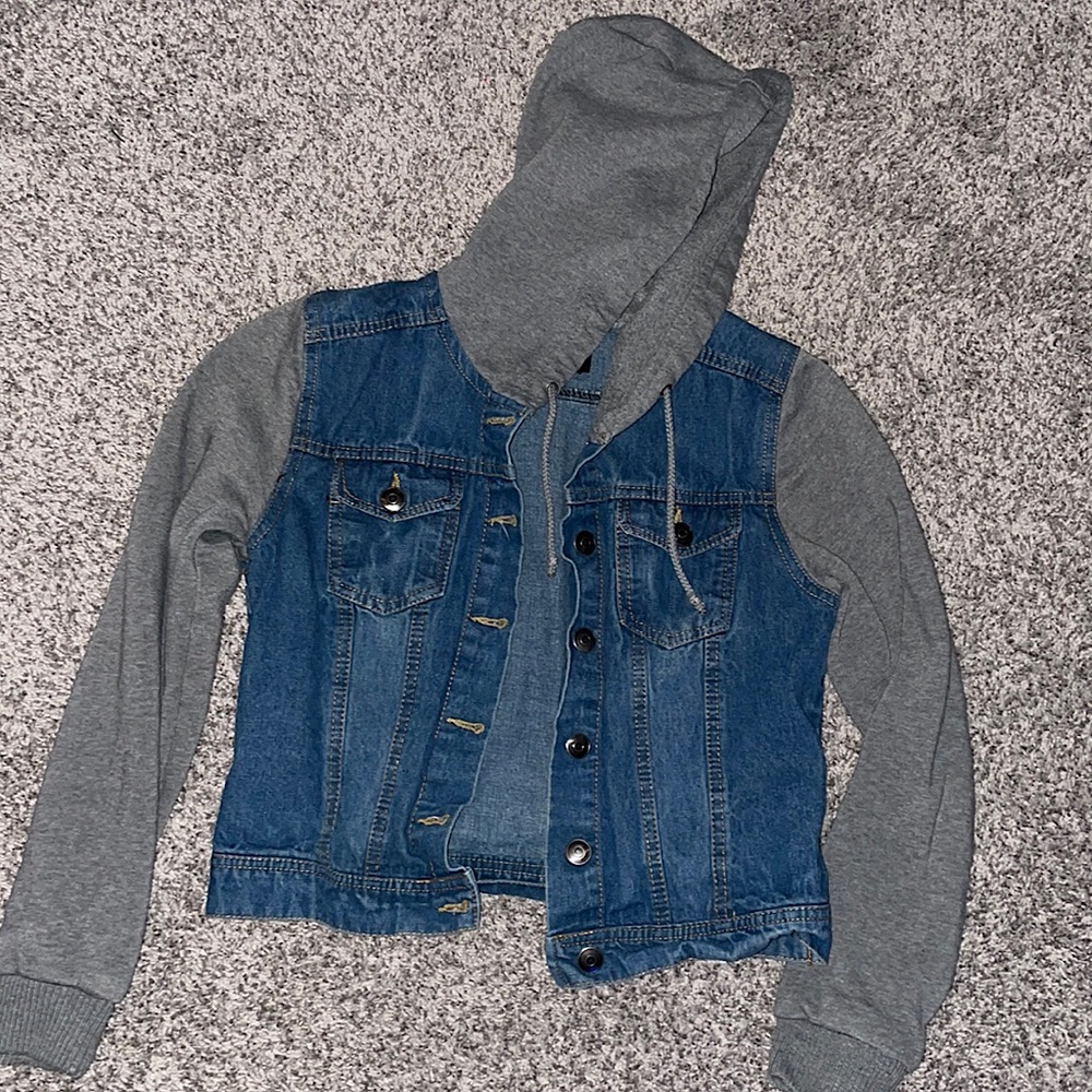 Grey Sweater jean jacket